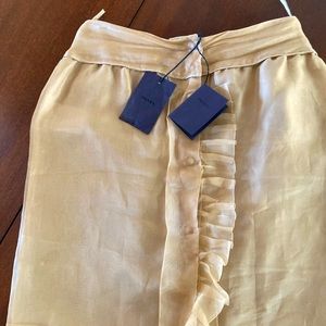Prada silk organza skirt Sz12. Color  Gold Bronze